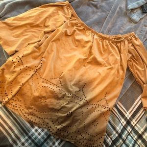 tan off the shoulder top